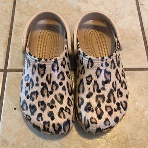 Leopard Print Crocs (size 8 Women)